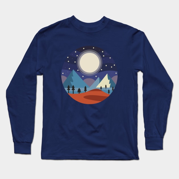 midnight retro Long Sleeve T-Shirt by Roshan